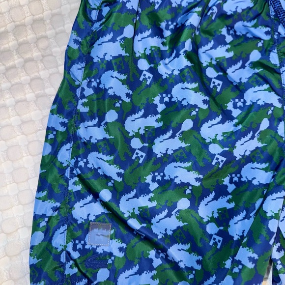 Lacoste Camouflage Blue and Green Swim Trunks - Picture 3 of 6